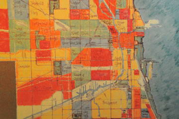 Vintage map of downtown Chicago